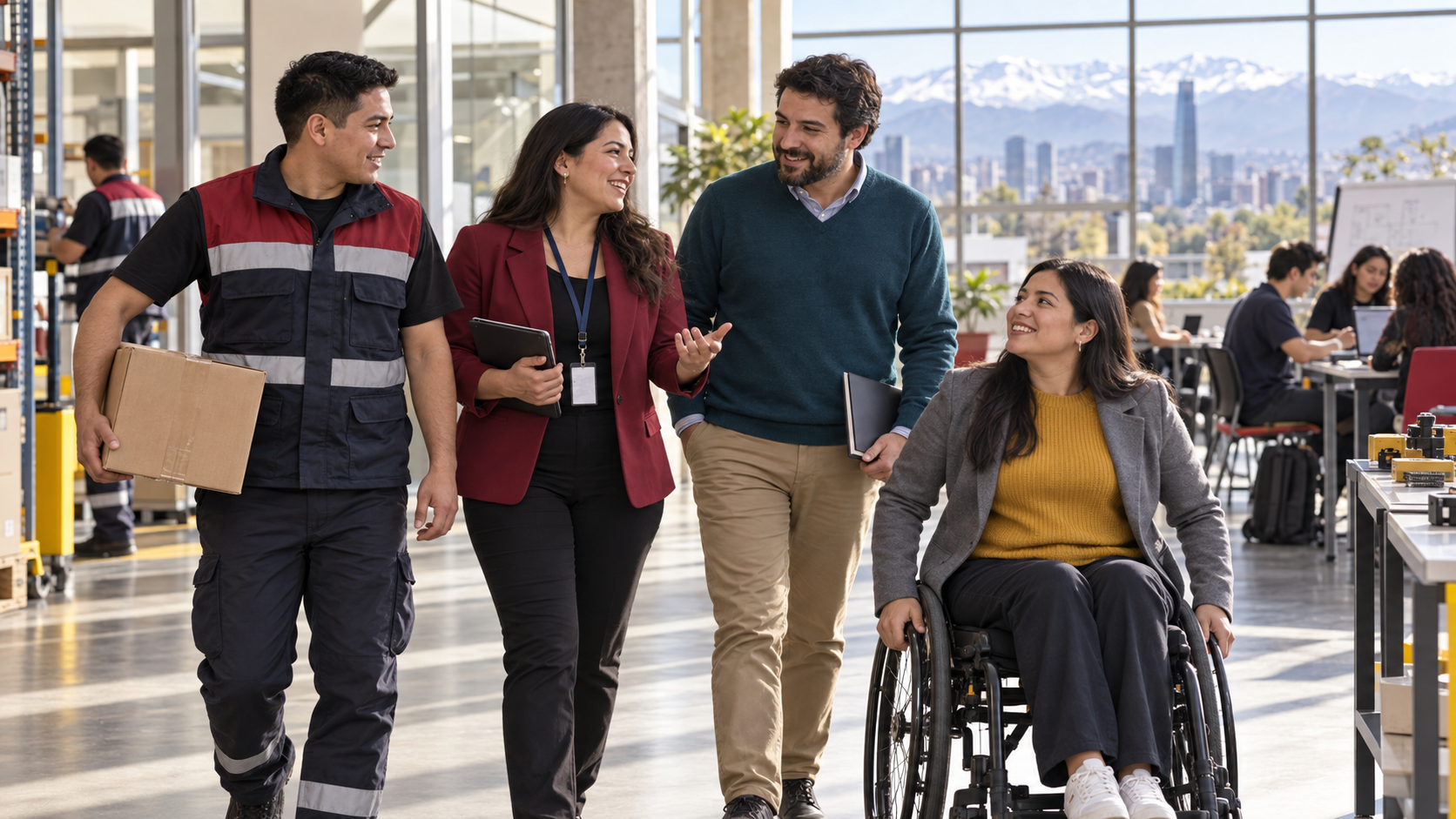 Grupo diverso participando en una capacitación de inclusión laboral